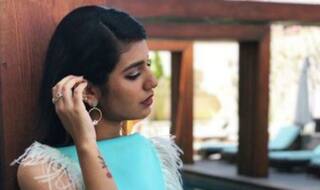 Priya Prakash Varrier Nails The Blue Crop Top-Skirt Look During 'Lover's Day' Promotions