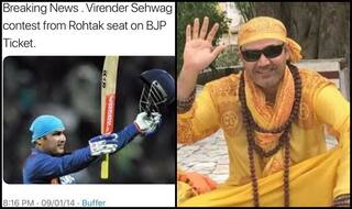 #5YearChallenge! Sehwag Hits Election Rumours For a Six in Comical Fashion | SEE POST