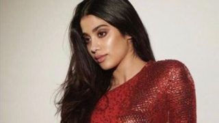 Janhvi Kapoor Looks Mesmerizing in Red Shimmery Belly Slit Gown And Subtle Makeup, See Picture