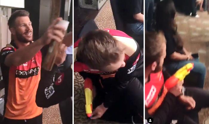 IPL 2019: SRH’s David Warner, Kane Williamson Play Belated Holi | WATCH VIDEO Kane Williamson David Warner