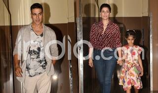 In Pics: Akshay Kumar Spotted With Twinkle Khanna And Nitara Post Movie Date