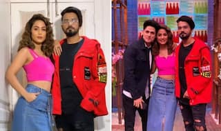 Hina Khan Flaunts Her Washboard Abs in Pink Crop Top And Denim Skirt