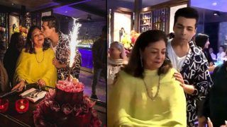 Karan Johar's Mother Hiroo Johar Gives an Emotional Speech at Her Birthday Party as Her Son Stays Busy Chatting up - Watch Viral Video