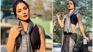 Television Hottie Hina Khan Oomphs Hotness as She Redefines Saree Style, Sets Fans Hearts Racing by Draping it in Indo-Western Way