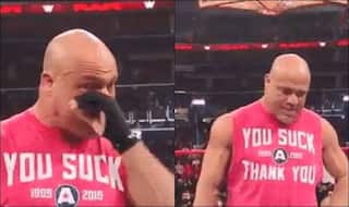 Kurt Angle Gets Emotional as WWE RAW Pays Tribute on His Final Appearance | WATCH
