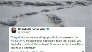Yeti Footprints Spotted by Indian Army, BJP Leader Tarun Vijay Says ‘Show Respect’, Twitterati is Speechless