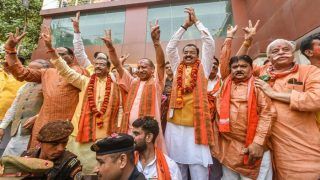 BJP Office in UP Soaked in Saffron Hue Amid Chants of 'Har Har Modi'