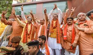BJP Office in UP Soaked in Saffron Hue Amid Chants of 'Har Har Modi'