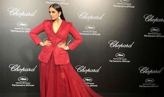 Huma Qureshi Dazzles in Red Blazer and Long Skirt as She Attends Chopard Party at Cannes