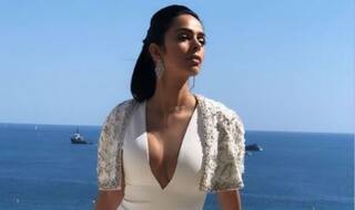 Mallika Sherawat Rocks Her First Look in Tony Ward's White And Silver Gown at Cannes Film Festival