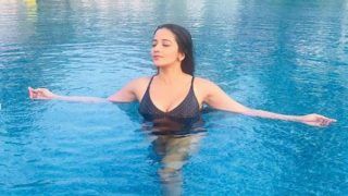 Bhojpuri Hot Bomb Monalisa Flaunts Her Swimming Skills in Sexy Black Bikini And Fans Can't Keep Calm