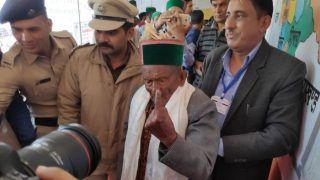 102-Year-Old Shyam Saran Negi Casts His Vote in Himachal Pradesh