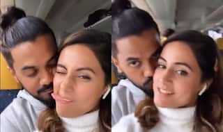 Hina Khan Gets Pampered With Boyfriend Rocky Jaiswal's Kisses as They Bid Adieu to Cannes, Watch