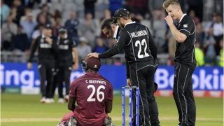 ICC Cricket World Cup 2019 Match 29 Report: Kane Williamson, Trent Boult Star as New Zealand Survive Carlos Brathwaite Scare to Win West Indies Thriller