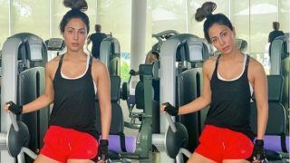 Hina Khan Flaunts Her Toned Body in Gym Pictures And Fans Laugh on Her Funny Hairstyle