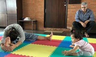 Cuteness Overloaded! Kunal-Soha's Daughter Inaaya Practices Yoga With Grandmother