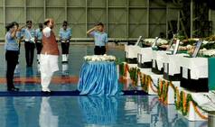Rajnath Singh Pays Homage to 13 IAF Personnel Killed in AN-32 Crash