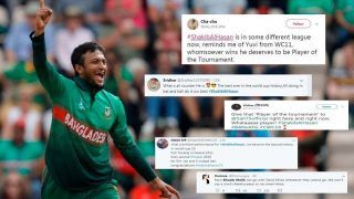 Twitter Lose Control As Shakib Al Hasan Equals Unique Record of Yuvraj Singh And Makes Several Others In ICC World Cup 2019 Match Against Afghanistan | SEE POSTS
