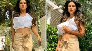 Nia Sharma 'Don't Mind The Tan' as She Walks in The Sun Like a Boss in White Crop Top And Beige Trousers