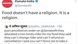 Zomato's Epic Reply to User After he Cancels Order on Receiving it From 'Non-Hindu Rider' Wins Twitterati's Hearts!