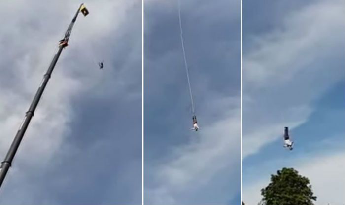 A Poland Man Went For 100m Bungee Jumping However Falls Down As Rope Breaks Mid Air Watch Video