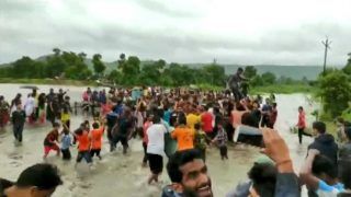 Flood Dance! People in Karnataka Dance on Waterlogged Highway