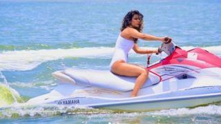 Nia Sharma Rides Jet Ski in Hot White Monokini For Jamai 2.0 And we Are Stunned