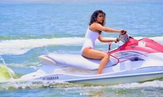 Nia Sharma Rides Jet Ski in Hot White Monokini For Jamai 2.0 And we Are Stunned