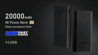 Xiaomi launches 20,000mAh Mi Power Bank 2i with 18W fast charging in India