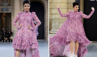 Aishwarya Rai Bachchan Looks Stunning in Purple Flock Dress as She Walks The Ramp at Paris Fashion Week
