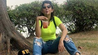 Television Hottie Jennifer Winget is 'Perfectly Plonked' as She Happily Camp While Slurping Her Drink