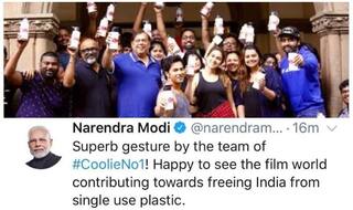 Varun Dhawan's Coolie No.1 Sets Get Pat on The Back by Narendra Modi For Going Plastic-Free