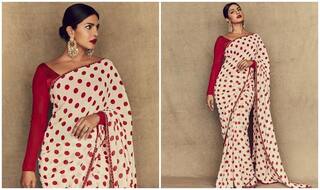 Priyanka Chopra Gives Saree Game Red Hot Spin as She Redefines Desi at The Sky Is Pink's Promotions