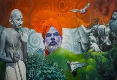 painting of mahatma gandhi pm fetches highest bid of rs 25 lakh at e auction india com mahatma gandhi pm fetches highest bid