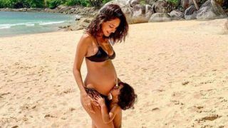 Mommy-to-be Lisa Haydon Flaunts Her Baby Bump in Sexy Black Bikini, Her Son Zack Adorably Kisses Her Bump