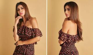 Mouni Roy Sizzles up in Halterneck Cold Shoulder Dress For Made in China Promotions