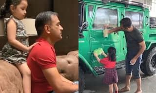 MS Dhoni Gets Relaxing Back Massage From Ziva After Washing Big Vehicle- Watch