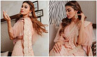 Mouni Roy Rocks Nude Saree Look This Dussehra, Viral Pictures Leave Fans Swooning Over Stunning Look