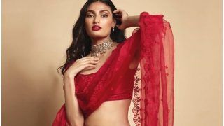 Athiya Shetty Dazzles up Dussehra Night With Her Sizzling Red Hot Look, we Wonder if KL Rahul is Watching