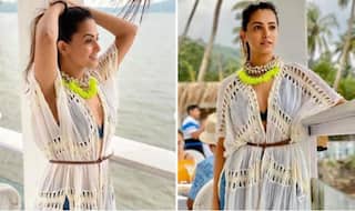 Anita Hassanandani Looks Sizzling Hot in Blue Bikini And Denim as She Strikes a Sultry Pose During Goa Vacay