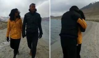 Milind Soman, Ankita Konwar Share Passionate Kiss on The Beach of Ladakh - Watch Viral Video