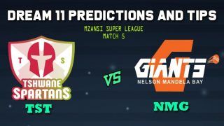 TST vs NMG Dream11 Team Prediction Mzansi Super League 2019: Captain And Vice-Captain, TST vs NMG Match 5 at SuperSport Park, Centurion 9.00 PM IST