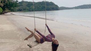 Mouni Roy Oozes Oomph in Crop Top And Briefs as She Swings on Beach Location, Picture Will Make You go Crazy