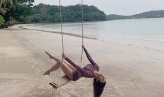 Mouni Roy Oozes Oomph in Crop Top And Briefs as She Swings on Beach Location, Picture Will Make You go Crazy