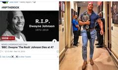 WWE Megastar Dwayne 'The Rock' Johnson Victim of Death Hoax