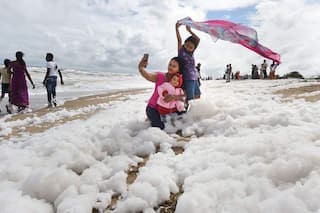 Another Yamuna? Chennai's Marina Beach Covered in Layer of White Toxic Foam | See Pics