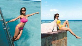 Nushrat Bharucha Looks Smoking Hot in Yellow, Pink Bikini as She Flaunts Her Perfect Curves During Maldives Vacay