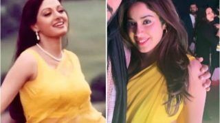 Janhvi Kapoor Drips Internet in Nostalgia as She Recreates Sridevi's Yellow Saree Look From Chandni at 90s Bollywood-Themed Party