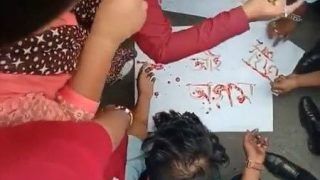 Assam: Shocking Video of Protesters Inking Posters With Blood Surfaces on Social Media