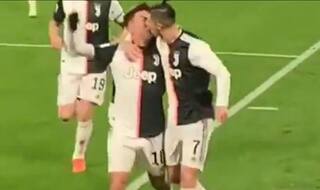 WATCH: CR7's Accidental Lip-Kiss With Dybala After Scoring Stuns Twitterverse